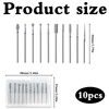 Pack of 10 Nail Drill Bits, Bits for Nail Cutter,