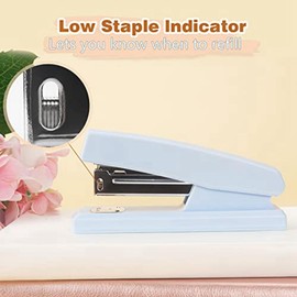 1 Piece Office Stapler for Desk Portable Staplers Office Supplies (Pink)