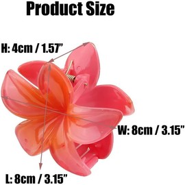 WEZCHUGHAOL 4Pcs Hawaiian Flower Hair Claw Clips,Non Slip Flower Claw Clips,Large Flower Claw Clip