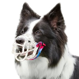 Basket Muzzle Allows Panting Drinking, Anti Biting Chewing, Suitable for Grooming Trimming Training, Transparent, Size 2