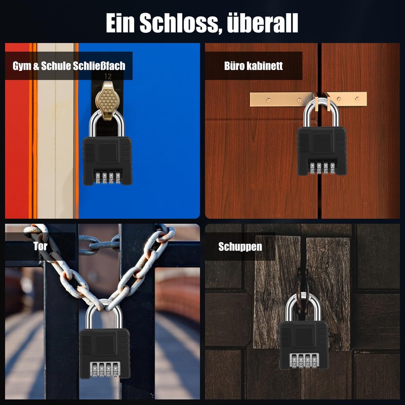 Heavy Combination Lock, 2 Pack, High Performance Padlock with Combination