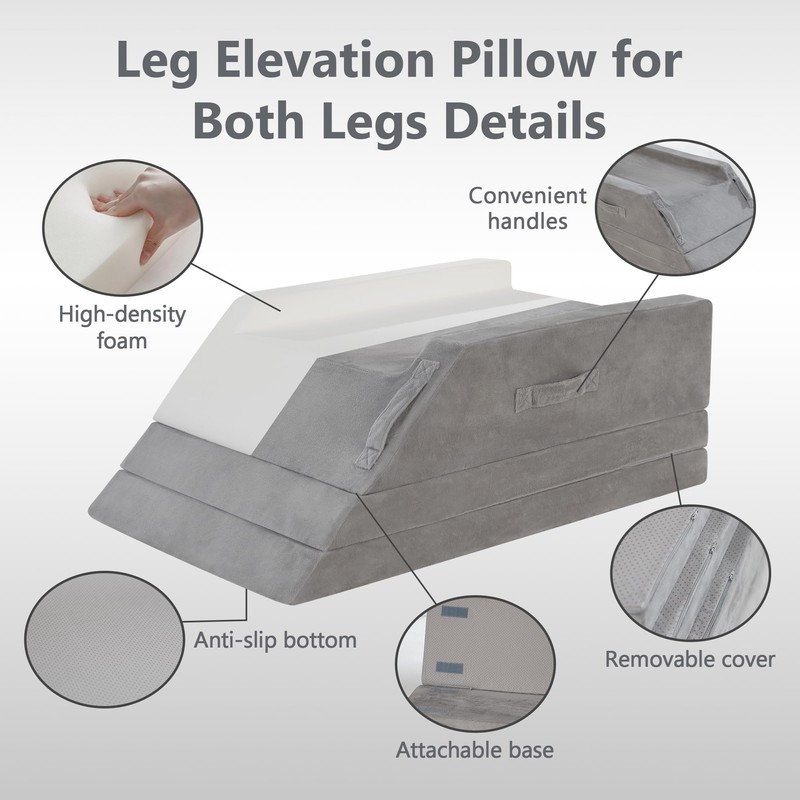 4 Heights Leg Elevation Pillow Blood Circulation, Swelling, L 29"