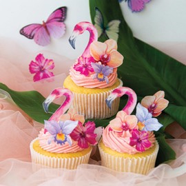 Crystal Candy Edible Wafer-Paper Flamingo Set