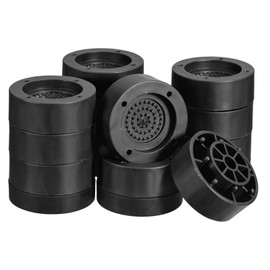 sourcing map Round Furniture Risers 4 Set, Height 3.35" Adjustable Bed Lifts Risers for Bed Frame, Table, Desk, Couch Leg, Chair Risers, Supports 1300 Lbs, Black