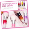 WOONEKY Travel-friendly Makeup Brush Set 4pcs Foundation Blush Nail Cleaning