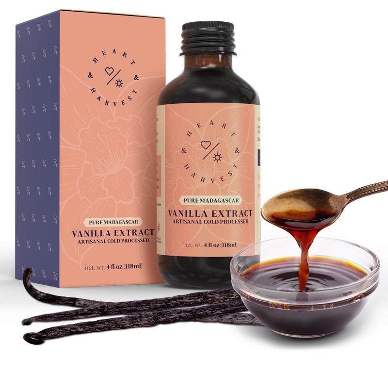 Madagascar Pure Vanilla Extract for Baking - Cold-Pressed Madagascar Vanilla