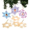 Baker Ross Winter Snowflake Wooden Photo Frame Xmas Hanging Decorations