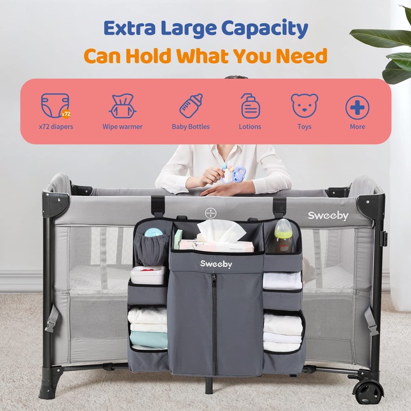 Sweeby Diaper Organizer for Changing Table and Crib - Nursery