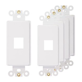 1-Port Decorator Insert with Nut, Wall Plate Adapter, White (1 Port 5 Pack)