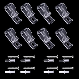 YAFIYGI 8Pcs Blind Cord Holder Roller Shade Clear Safety Chain Retainer and Cord Guide Fixation Hooks for Blinds Cord Loop and Bead Chain P Clip Fixation Hook for Bead Chain for Roller Blinds