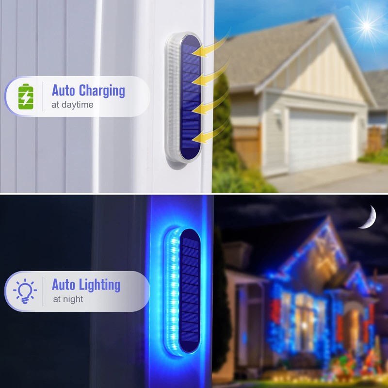 Honalia Blue Solar Dock Deck Driveway Lights Solar Powered 6