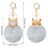 HONBAY Faux Rabbit Fur Fluffy Keychain Fashion Fox Head Alloy