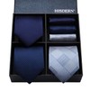 HISDERN TA3-02S Set of 3 Neckties and Pocket Squares, Luxury