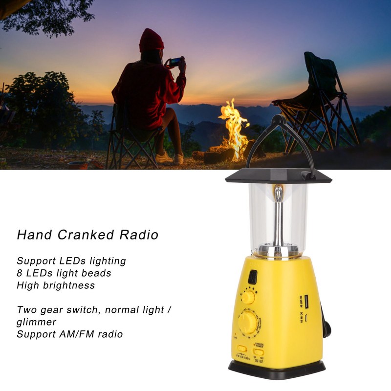 RD249 Hand Cranked Radio Rechargeable Handheld Multifunctional Power Solar Emergency