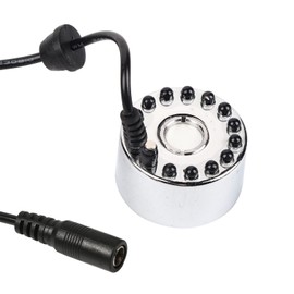 Jenngaoo Water Fountain Pond Fogger, 24V Ultrasonic Mist Maker Atomizer Air Humidifier with 12 LED Light Color Change for Rockery Fish Tank Vase Birdbath Decor(Adapter is not Included)