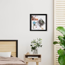 Muzilife 12x12 Shadow Box Wood Picture Frame, Tempered Glass, Black