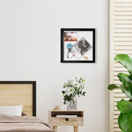Muzilife 12x12 Shadow Box Wood Picture Frame, Tempered Glass, Black