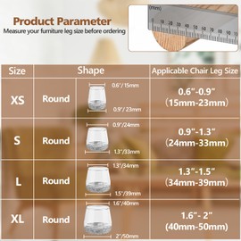 BAIPOK 28 Stck Schutzkappen fr Stuhlbeine, BAIPOK Silikon Stuhlbeinschoner mit Filz, Transparent Schutz fr Stuhlbeine, Gummi Stuhl Beinkappen fr Hartholzb?den (24-33mm)