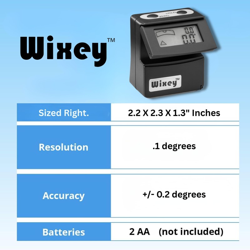 Wixey Digital Angle Gauge w/Flip-Out Display–Easy-to-Read Magnetic Digital Angle Finder
