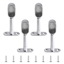 INCREWAY Closet Rod Support, 4Pcs Zinc Alloy Adjustable Oval Wardrobe Rail Rod End Bracket for Cabinet Wardrobe in Bedroom Bathroom
