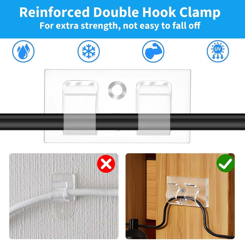 SWSEAM Hooks for Outdoor String Lights Clips: 102Pcs Heavy Duty