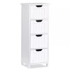SEGAWE Bathroom Floor Storage Cabinet Freestanding Wooden Side Organizer with