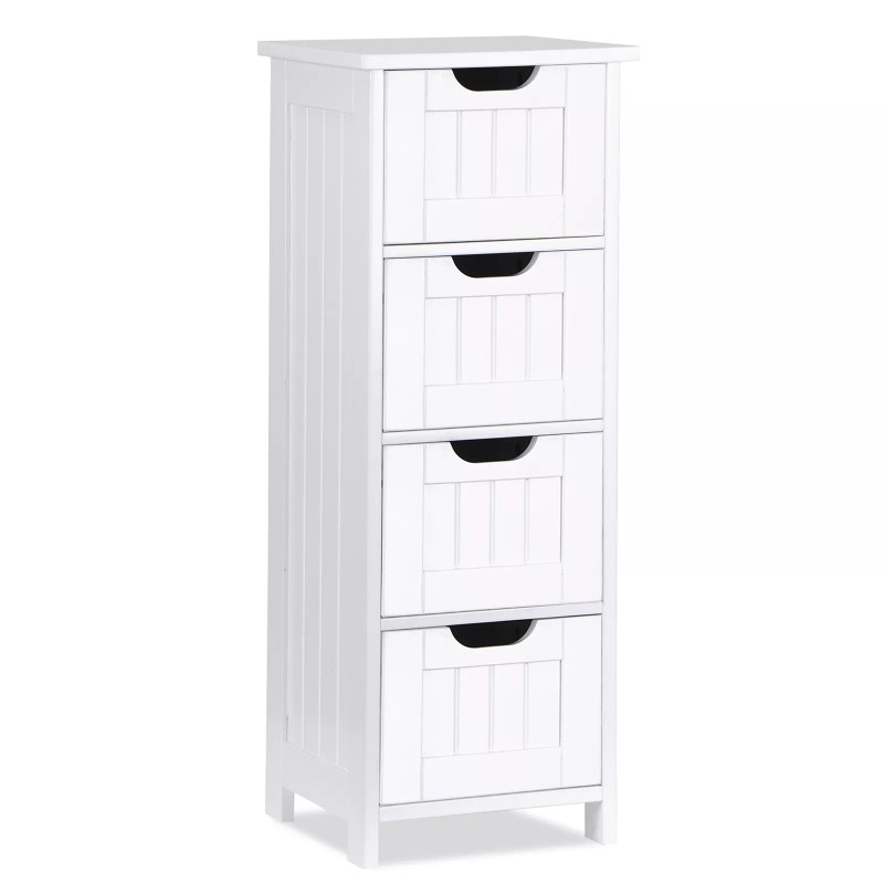 SEGAWE Bathroom Floor Storage Cabinet Freestanding Wooden Side Organizer with