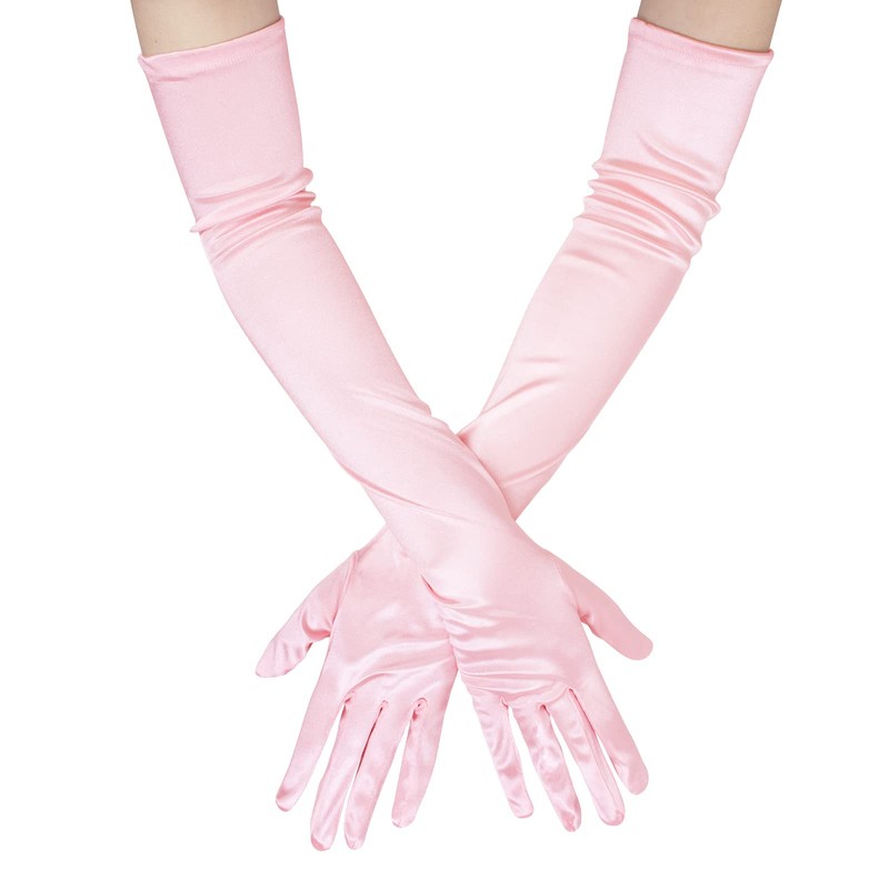 JISEN Women 20s Satin gloves Formal Bridal Banquet Party Wedding