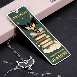Fantasy Dragon Book Marks for Women Men - Christmas Funny Gift Ideas, 4th Forth Flying Dragon Themed Gift for Fantasy Book Lover, Stocking Stuffer for Reading Women Bookmark White Elephant Gifts Her