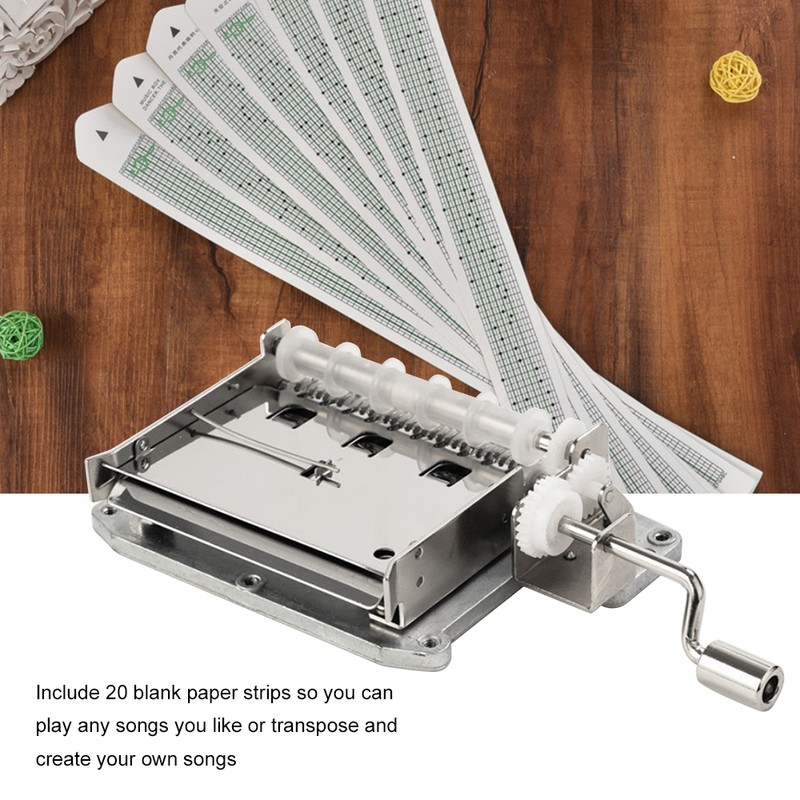 DIY 30-Note Music Box Set Hand-Cranked Programmable Mechanical Music Box