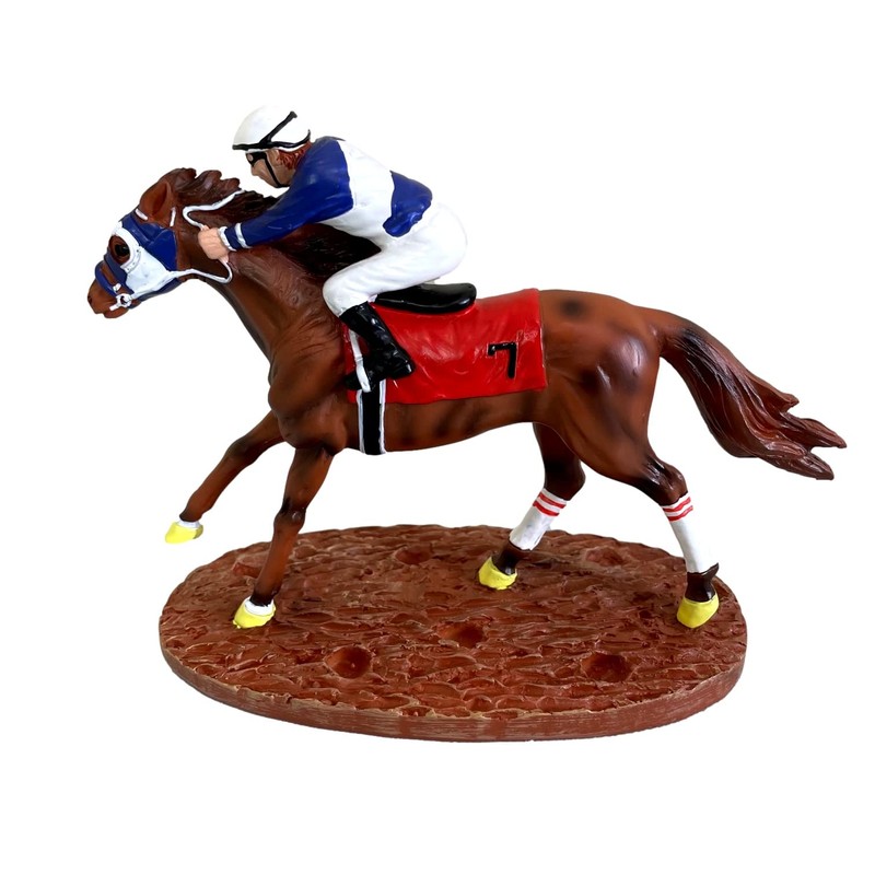 Race Horse Figurine Statue Decor Thoroughbred with Jockey Horse Racing