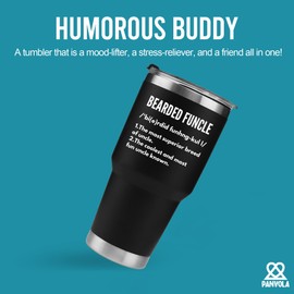 Panvola Bearded Funcle Definition Funny Beard Lover Uncle From Niece Nephew Aunt Brother Fathers Day Family Drinkware Vacuum Insulated Tumbler 30 oz