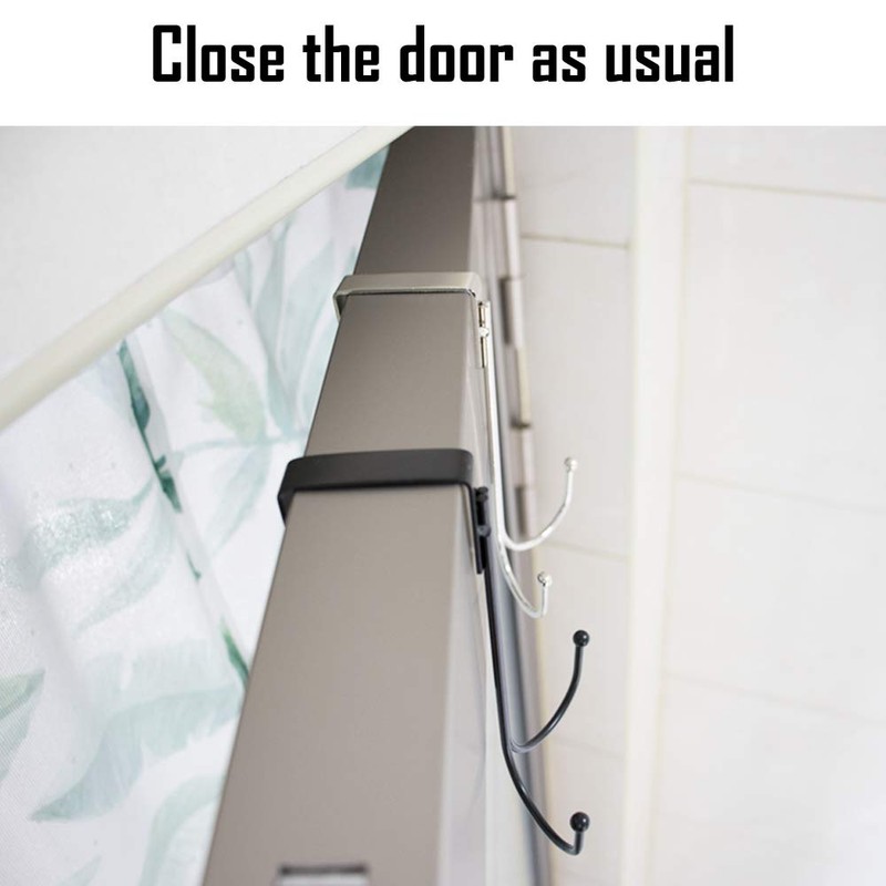 SayHi2U Over-The-Door Double Hanger Hook, Durable Metal Organizer for Hanging