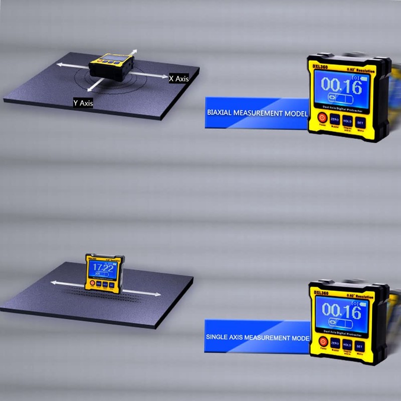 Daconovo DXL360 Biaxial Digital Angle Protractor with 5 Sides Magnetic