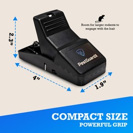 PestGuardX Mouse Traps Indoor - 6-Pack Reusable, Sanitary Snap Traps for Mice & Small Rodents – Easy-to-Use, High-Sensitivity Mouse Traps for Kitchen, Garage, Home, Office (4"x1.9"x2.3")