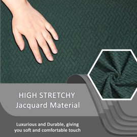 ULTICOR Jacquard 8-Pieces Recliner Sofa Covers Stretch Reclining Couch Covers for 3 Cushion Reclining Sofa Slipcovers Thick Soft Washable (Style 3) (Retro Green, 3 Seater Recliner Cover)