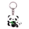 H-Customs Panda Bear with Baby Keyring Pendant Silver Metal