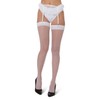 MeMoi Women's Crystal Sheer Sheer Toe Stockings Red M-L