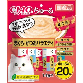 Ciao Churu Tuna & Bonito Variety, 14g x 20 Pouches, Cat Treats