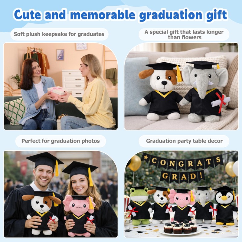 UNIMV 2026 Graduation Elephant Stuffed Animal – Soft Plush Toy