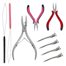 Hair Extension Pliers, Hair Tinsel Tool, Extensions Clamp Kit, For Micro And Nano Ring Hair Extensions (Pink)