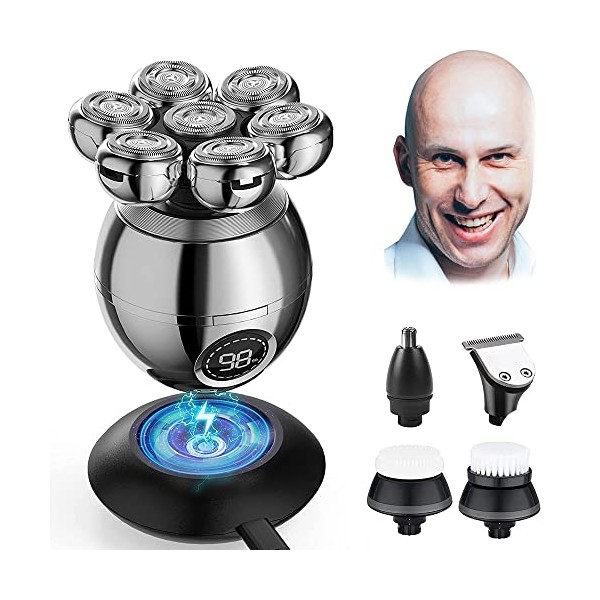 7D Electric Shaver for Men 5-in-1 Waterproof Bald Head Razors