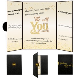 Viogtmca Farewell Guest Book Alternative Miss You Card Farewell Card Sign Farewe gifts For Coworkers Boss Black Gold Going Away Party Decorations Goodbye Good Luck Card