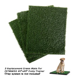 Replacement Artificial Grass Pee Pads – Set of 3 Pads for Puppy Potty Trainer – Dog Housebreaking Supplies for Puppies or Large Dogs by PETMAKER