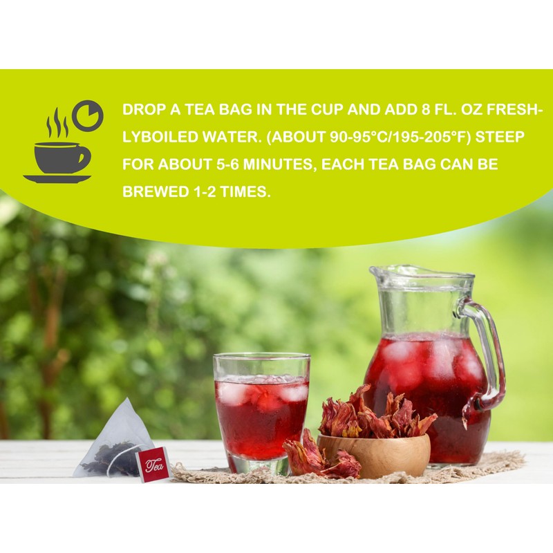 Samcci - Hibiscus Tea Bags, 50 Teabags - Premium dried