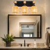 Popity home 3-Light Bathroom Vanity Light Fixtures, Rustic Farmhouse Wall