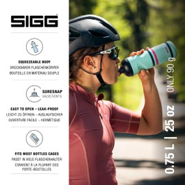 SIGG - Soft Bike Water Bottle - Pulsar Glacier - Squeezable - Dishwasher Safe - Lightweight - Leakproof - BPA Free - 0.75 L