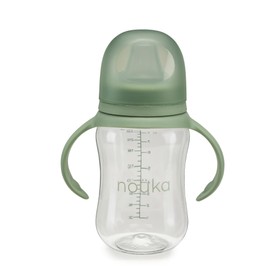 nouka Soft Spout Tritan Sippy Cup | Leak Proof and Easy Grip | Removable Handles | Moss