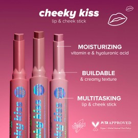 Lottie London Cheeky Kiss in Just My Type, Multi-tasking Lip & Cheek Color Stick, Easy-to-apply Blusher & Lipstick, Infused with Hyaluronic Acid & Vitamin E