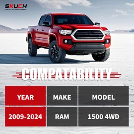 Leveling Lift Kit for 2009-2024 Ram 1500 4WD, 3'' Front Struct Spacers + 2'' Rear Leveling Lift Blocks Kit with Extended Square U-Bolts, Wrinkle Red